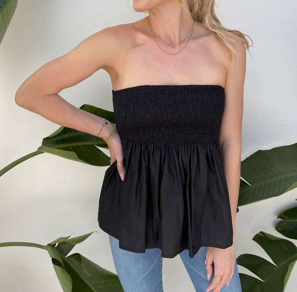 NEW PHIE COLLECTIVE satin cutie top in black